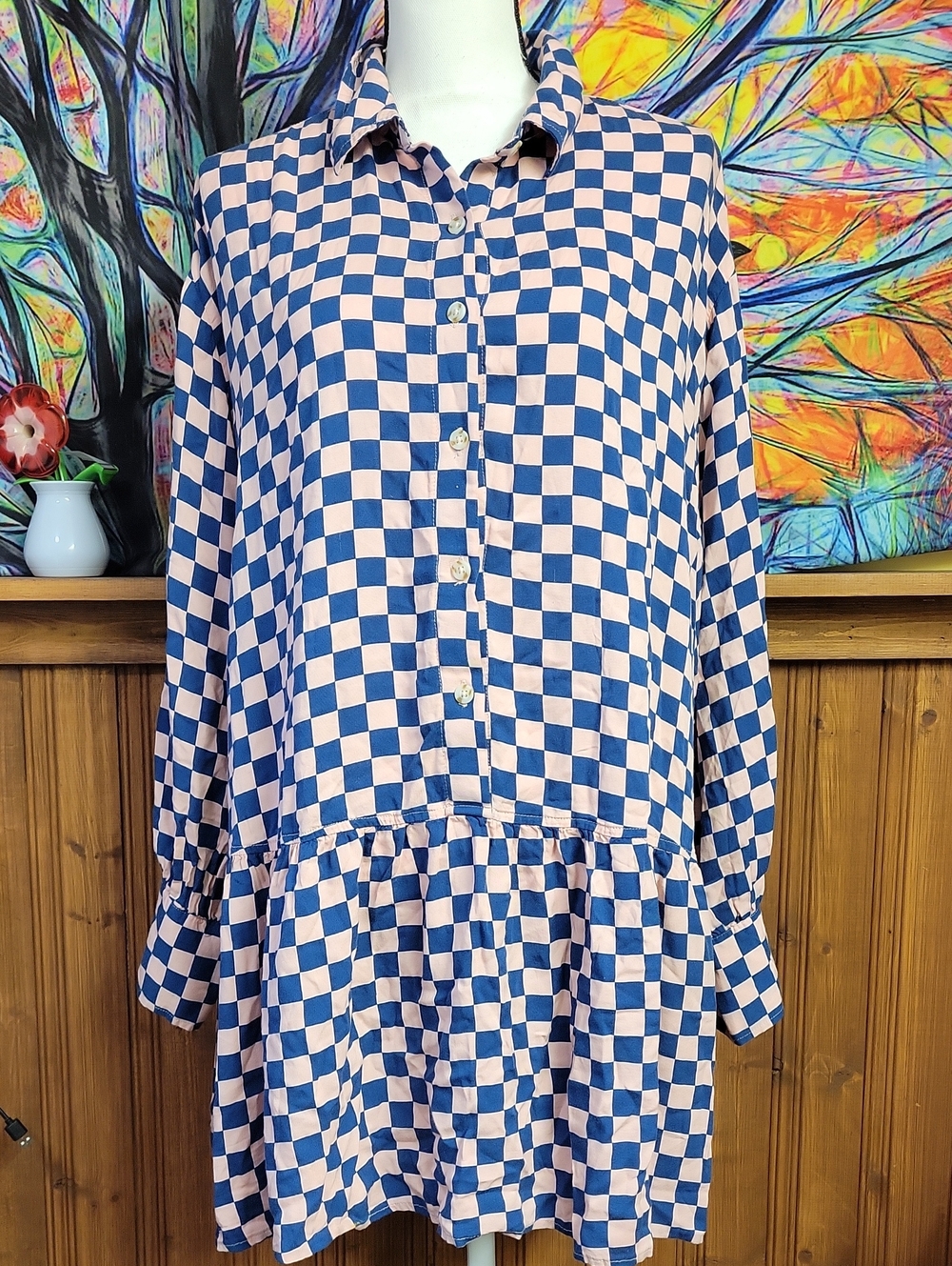 Ascot And Hart Woman Top Lareg Pink and Navy